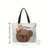 Commuting Japanese Cartoon Handbag Shoulder Bag, Large Capacity Student Tote Bag,Versatile Class Canvas Handbag for Everyday Use