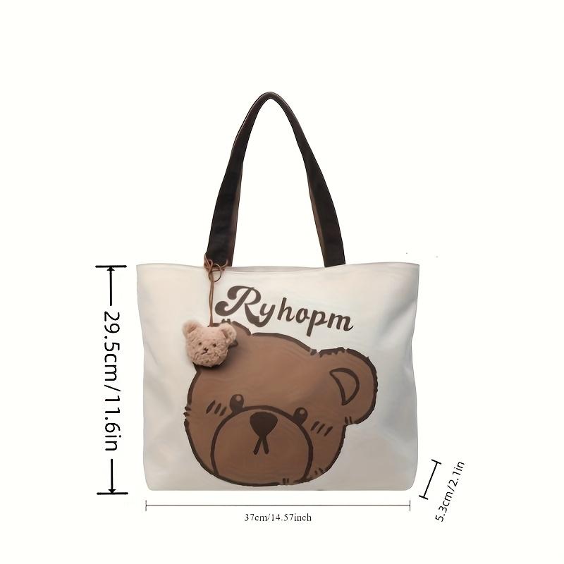 Commuting Japanese Cartoon Handbag Shoulder Bag, Large Capacity Student Tote Bag,Versatile Class Canvas Handbag for Everyday Use