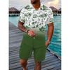Sailing Tree Hawaiian Shirt Set Beach Animal 3d Print Sets Men Fashion Shirt+Short 2pcs Lapel New Suit Leisure Holiday Tracksuit