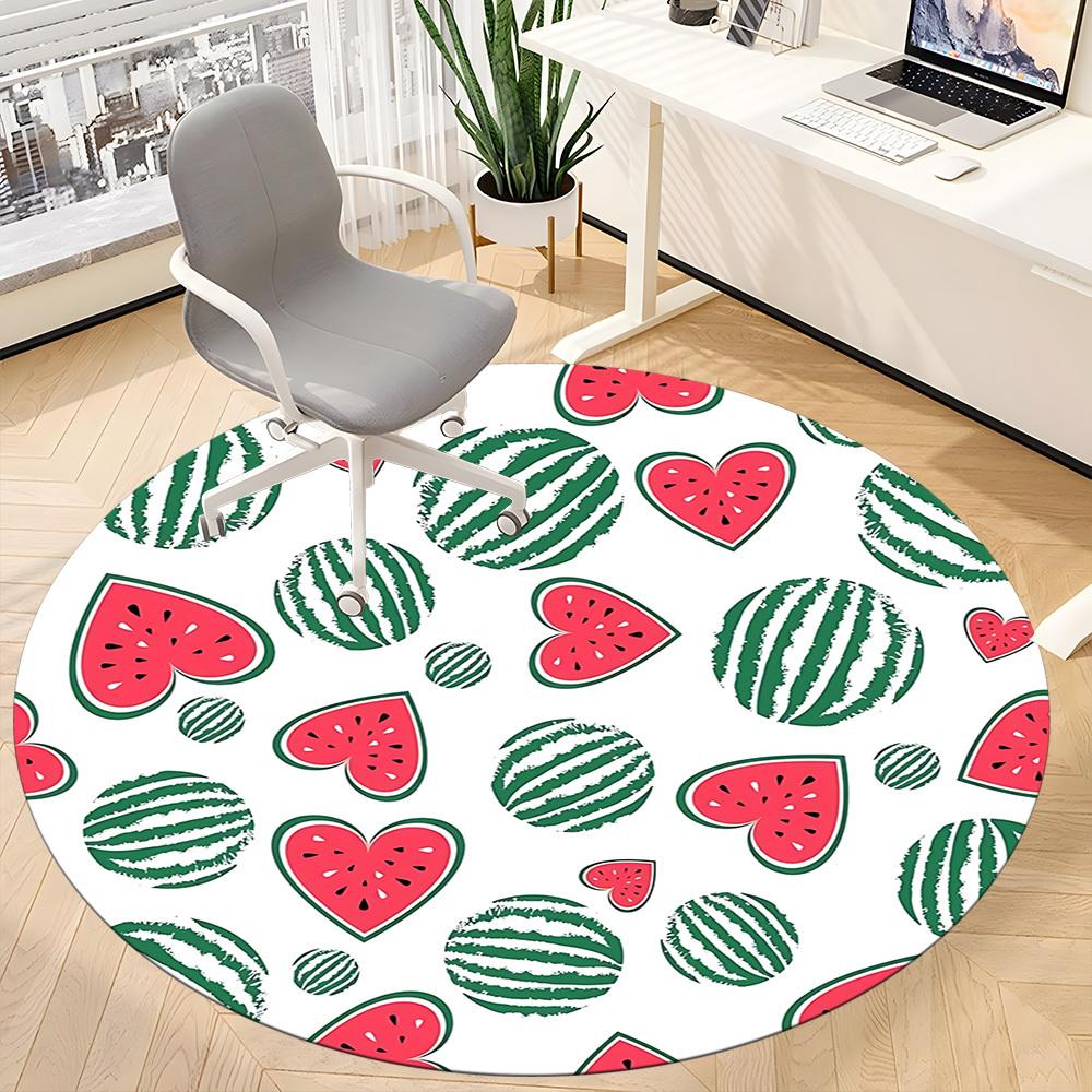 1pc Watermelon Pattern Chair Carpet for Office, Soft Flannel Throw Mat, Perfect for Office,Holiday Party Decoration Choice Yy251113027