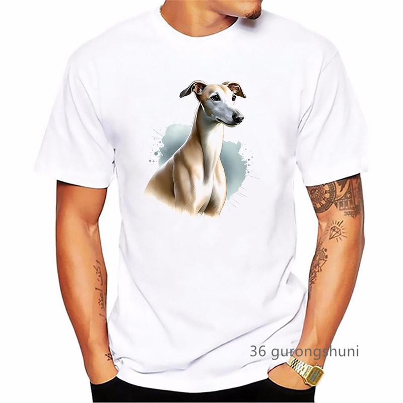 Greyhound Animal Printed T Shirt Men Summer Fashion Tshirt Homme Kawaii Dog Lover TShirt Harajuku Shirt Streetwear
