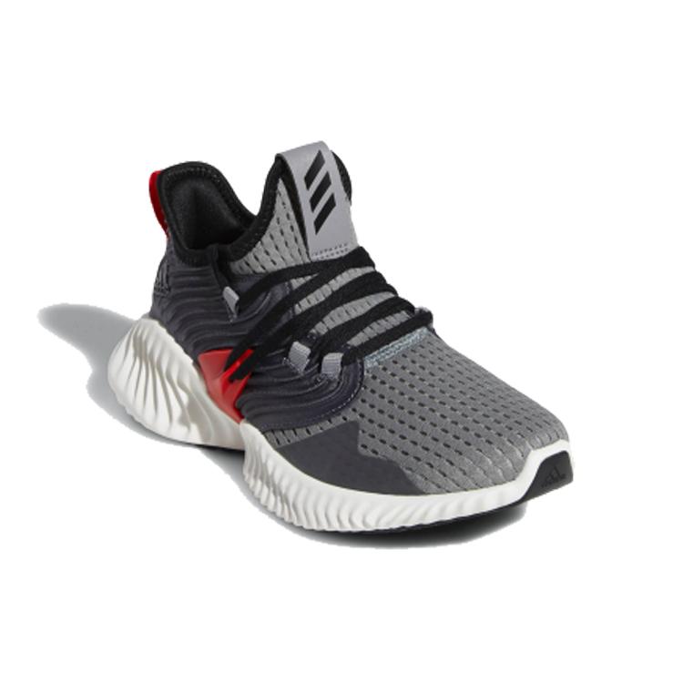 New Adidas Alphabounce Instinct CC J Low Top Kids' Running Shoes Gray Red Teenagers F36807
