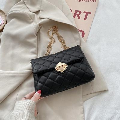 Diamond Lattice Shoulder Bag For Women PU Leather Flap Crossbody Bag Female Luxury Chain Messenger Pack Handbag and Purse