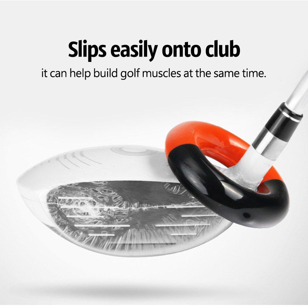 Walfront Golf Weight Rings, 3 Steel Weights, 1 Rubber Weight Ring, for Swing Practice, Stretching, and Warming Up, Driver and Club Swing Training Aid