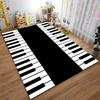 Klaviertastatur Design Teppich, Schwarz-Weiß Musik Thema Teppich für Zuhause Geeignet zur Verwendung als Anti-Rutsch-Matte für Wohnzimmer Schlafzimmer Sofas