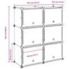 VidaXL Storage Cubes 6 Pcs with Doors Black PP, Storage Cube, Cube Storage Organizer, Shelf At 4019576