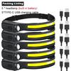 Powerful Induction COB LED Headlamp Built-in Battery USB Rechargeable  Head Torch Outdoor Waterproof Camping Fishing Headlight