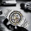 Hollowed Out Men's Fully Automatic Mechanical Watch Stainless Steel Men's Fashionable Waterproof Luminous Trendy Watch