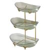 Fruit Bowl for Kitchen Counter 3 Tier Acrylic Fruit Basket with Serving Bowls and Metal Stand