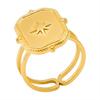 Neuer Offener Verstellbarer Ring Blatt Schlange Herz Echt Vergoldeter Edelstahl Ringe Für Frauen Männer Zubehör Mehrschichtiger Schmuck