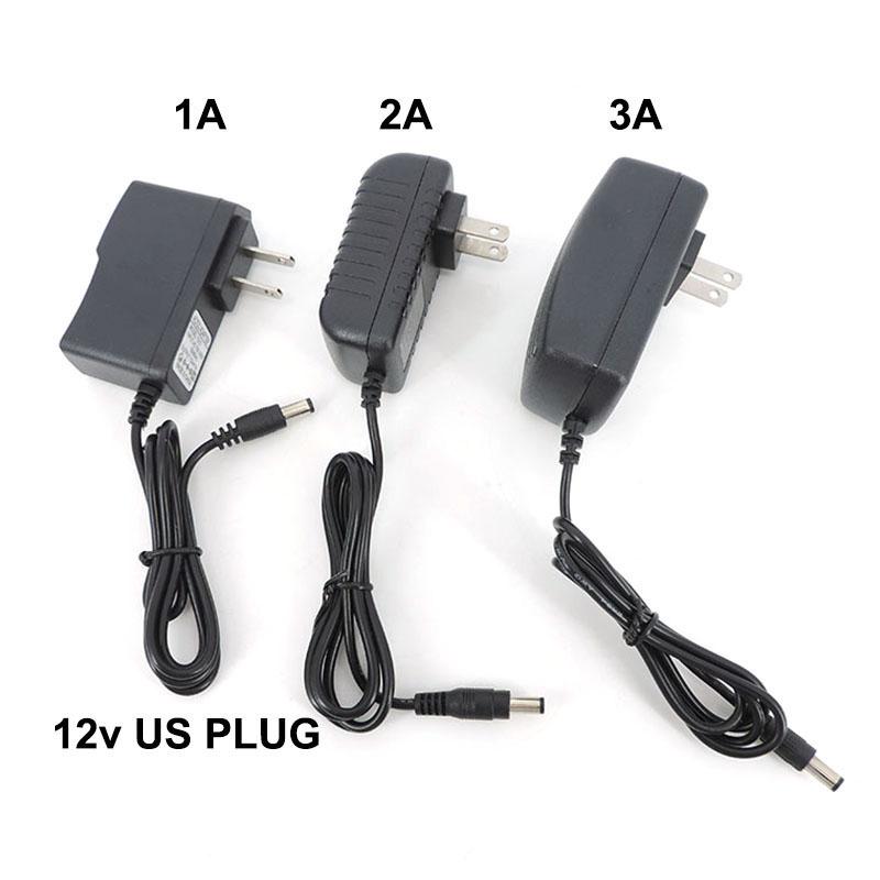 12V 1A 2A 3A US Plug AC 110V 220V To DC Power Supply Charger 1000ma 2000ma 3000ma Lighting Transformer Power Adapter 5.5mm