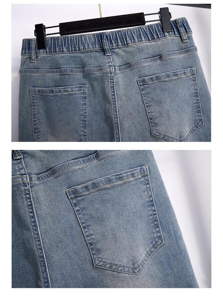 Plus Size Women's High Waist Slimming Denim Pants - Casual Loose Fit 