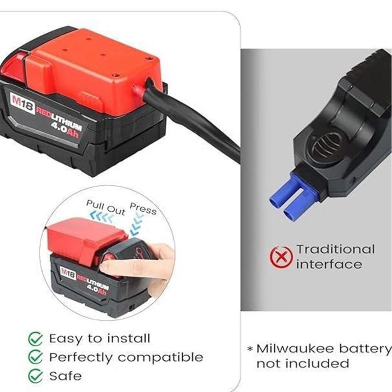 Jumper Cable Clamps for 18V Battery Jumper Starter, Automotive Boosters Cable 8AWG Cable Power Tool Line