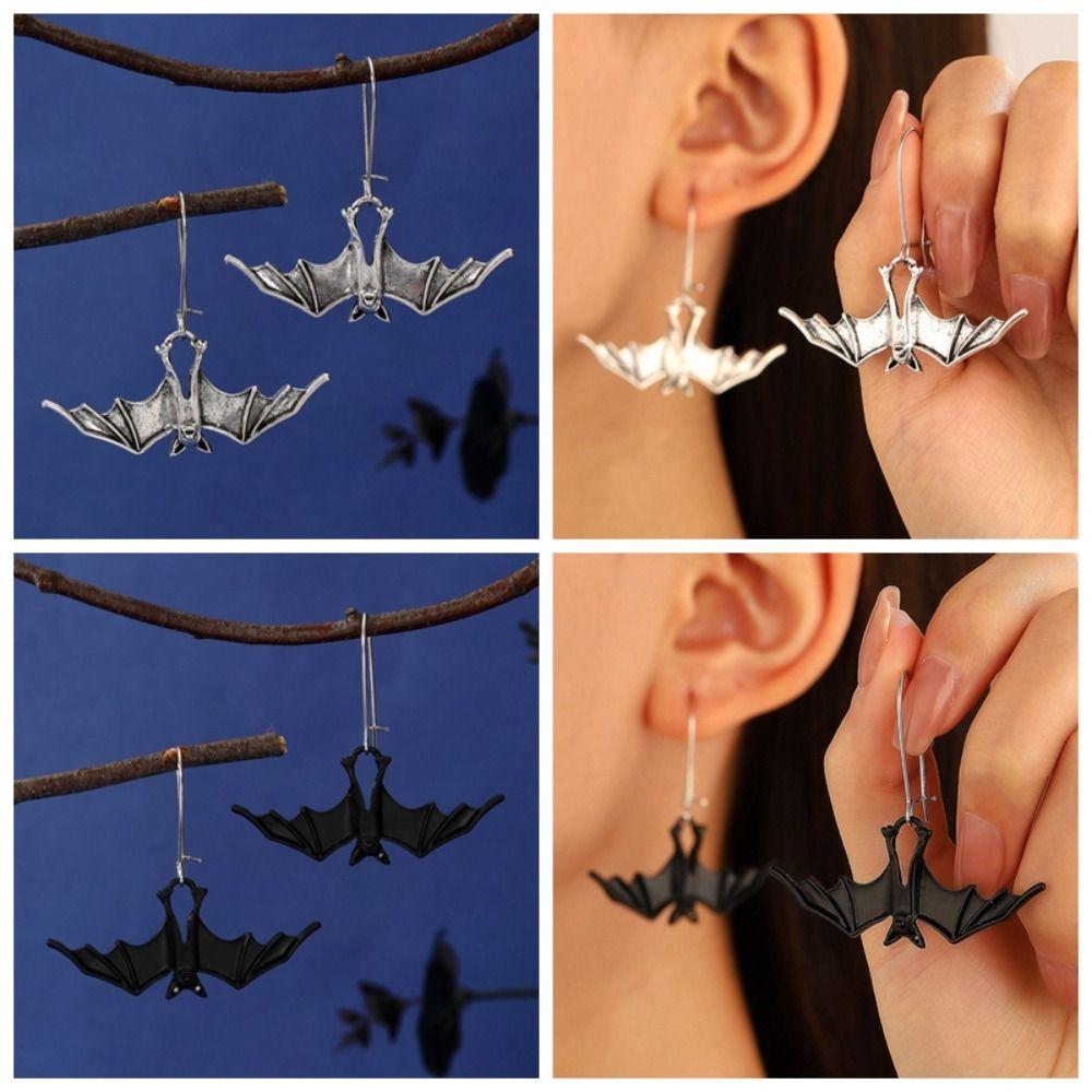 Creative Bat Earrings DIY Jewelry Simulated Animal Pendant Gothic Decor Halloween Earrings  Party
