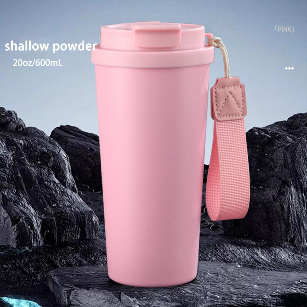 600ml Insulated Coffee Tumbler Double Wall Stainless Steel Thermos Flask with Lid Portable Travel Mug for Car School Gym