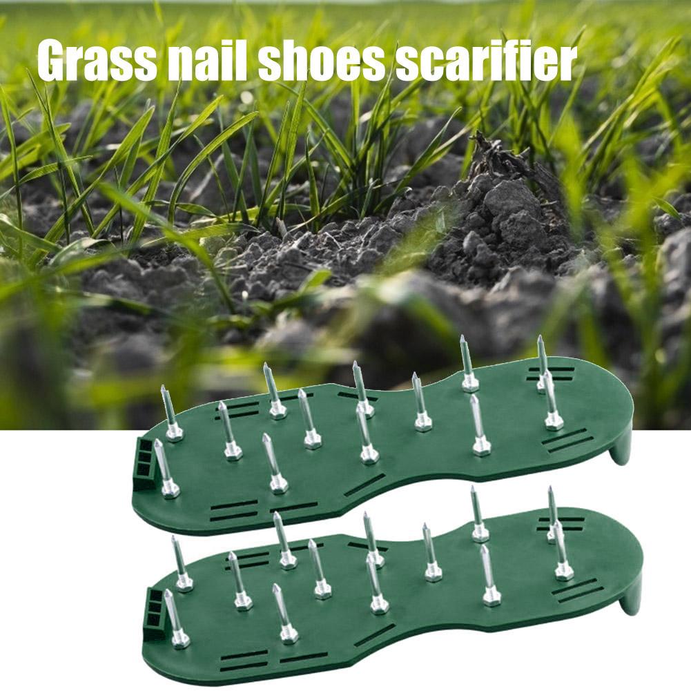 Garden Aerator Sandals for Aerating Lawn Soil Shoes Gardening Walking Aerator Nail Shoes Lawn Aerator Shoes with AdjustableStrap