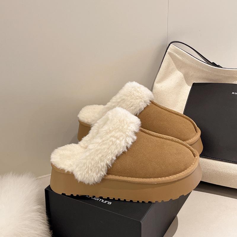 

Foreign trade thick-soled warm snow boots for women 2025 winter thickened warm fur integrated comfortable large-size fluffy shoes 35