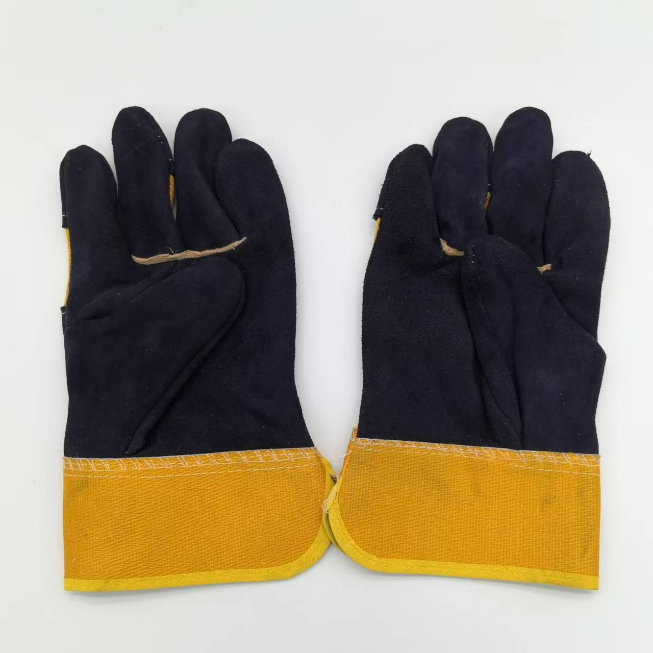 Yellow Suede Leather Welding Gloves: Anti-Slip, Cut & Heat Resistant Cowhide Split Palm Gloves