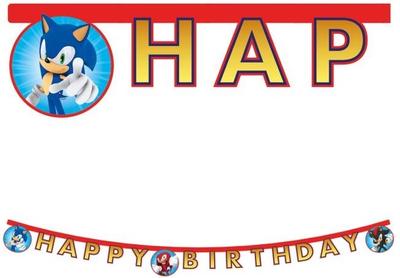 Sonic Sega Happy Birthday Banner 200Cm
