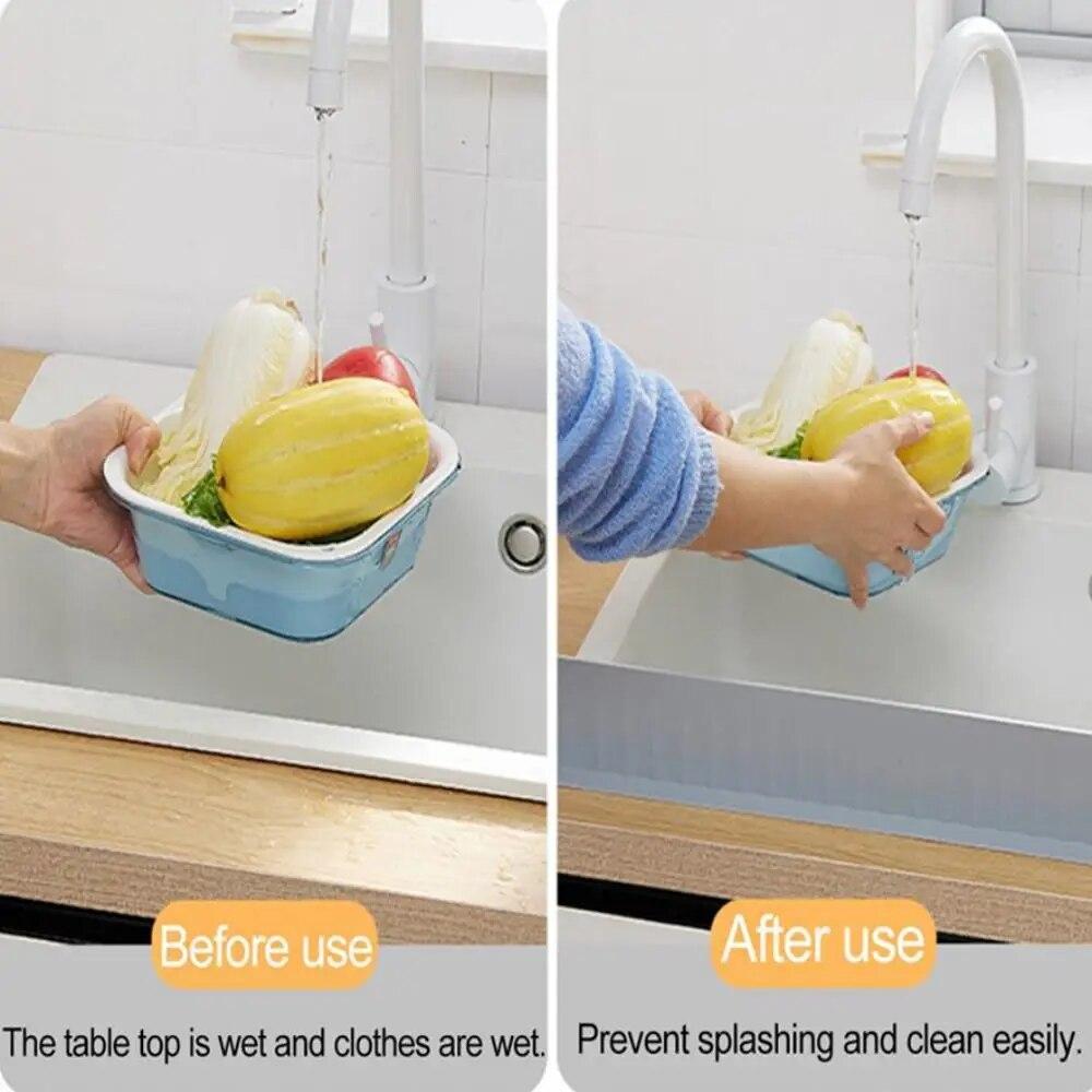 With Suction Cup Sink Splash Guard Guard Baffle Splash-Proof Prevent Water Sink Baffle Silicone Heightening Kitchen Sink