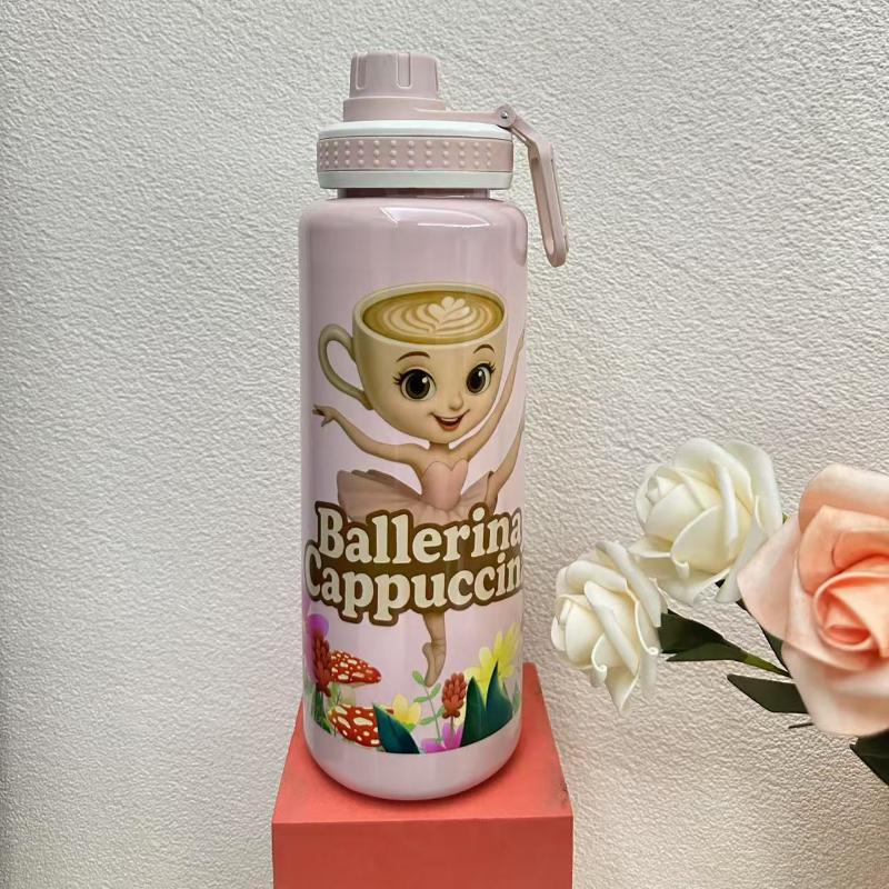 1000Ml Italian Brainrot Kid Water Bottle Tralalero Tralala Tung Tung Sahur Water Bottle Boys Outdoor Sports Water Bottles