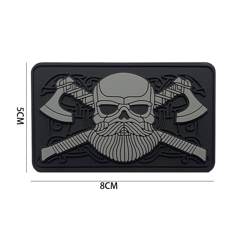 Viking Battle Axe Morale Patch - White/Gray/Yellow
