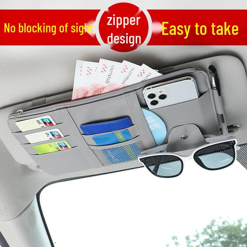 

Многофункциональный автомобильный солнцезащитный козырек, держатель для очков и сумка для хранения в салоне