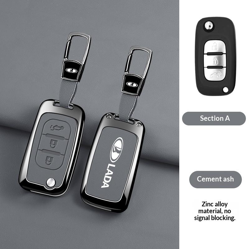Zinc Alloy Leather Car Key Case Key Case LADA Vesta Granta XRay Kalina Priora Sedan Sport Key Case Folding Key Car Key Case