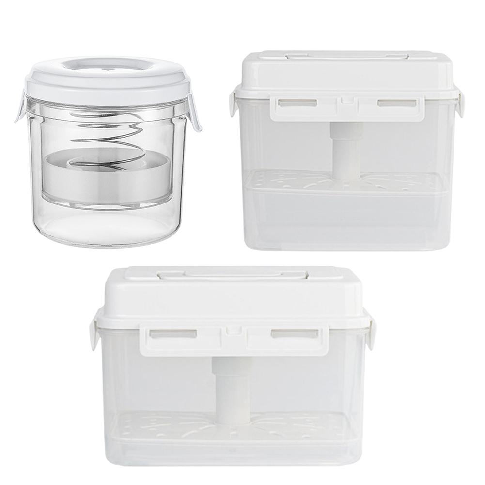 Press Type Sealed Pickle Jar with Steel Spring Vegetable Dehydrator Reusable Pickle Container for Olive Cucumber Keeper