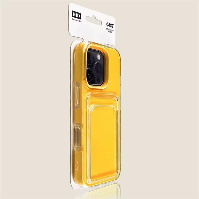 Candy Transparent Soft Silicone+PC Card Slot Case For iPhone 17 Air 16E 15 14 13 12 11 Pro Max Luxury Jelly Wallet Bumper Cover