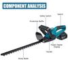 1500W 388VF Cordless Hedge Trimmer Electric Hedge Trimmer Cordless Battery Pruner Trimmer for Grass Garden Tool for Mak