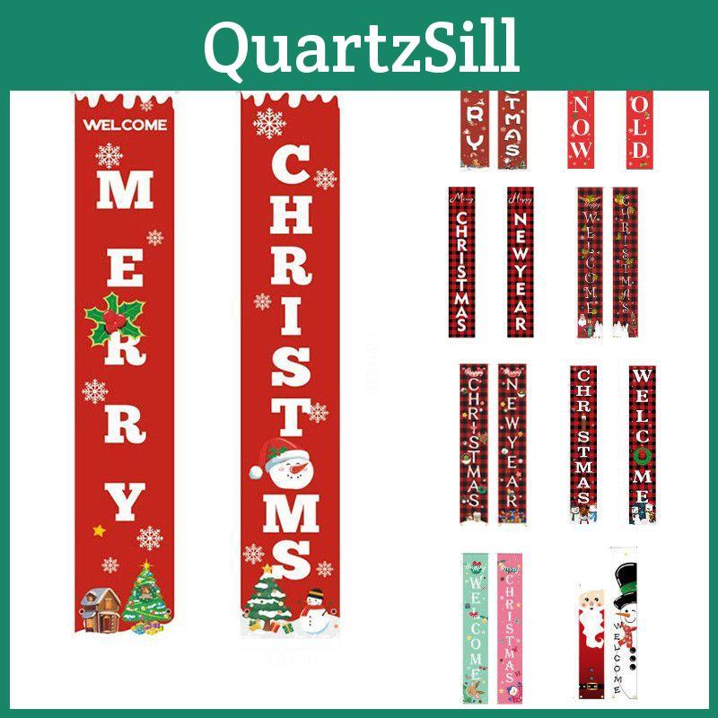 Reusable Christmas Door Hanging Sign Banner Flag Xmas Party Decor