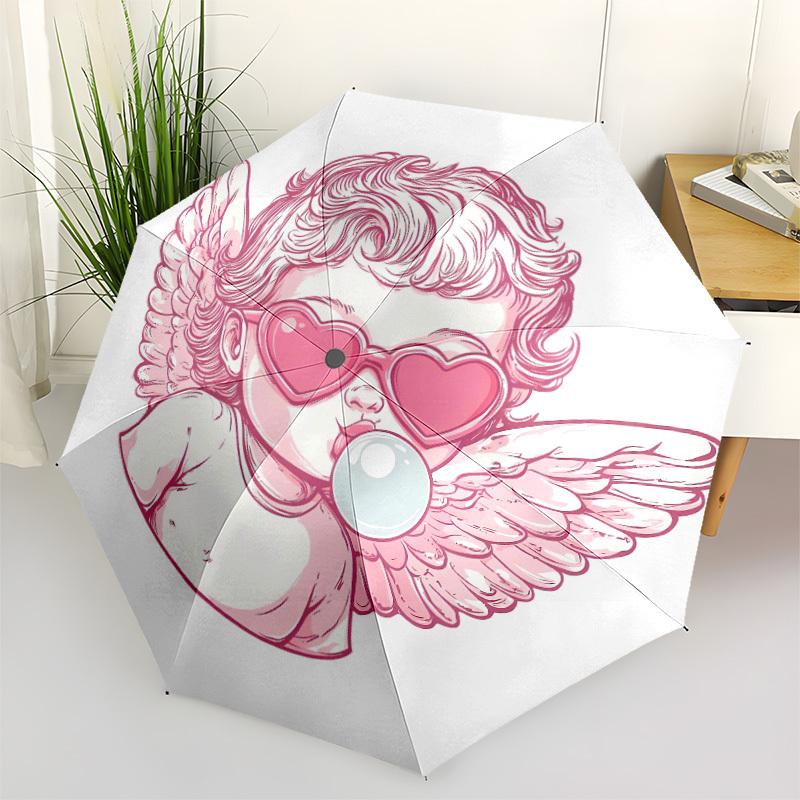 1pc Angel Wings Automatic Open/close Umbrella, 8-Rib sturdy structure, Auto Folding/Opening, Portable Travel Umbrella for Women,150