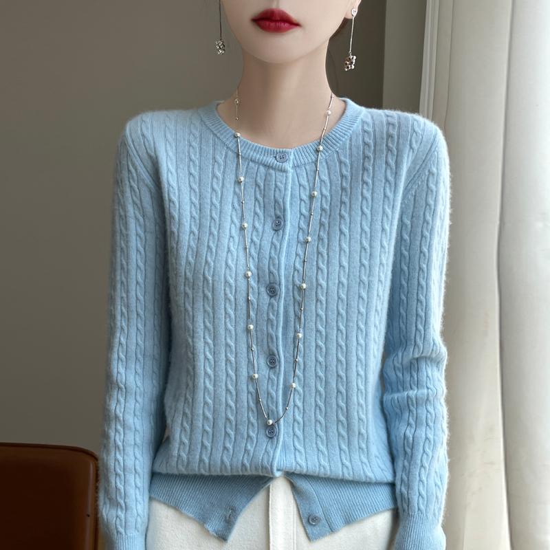 

Жіночий кардиган Qinghe Cashmere з 30% кашеміру - М який та теплий светр з вовняної суміші XXL синій