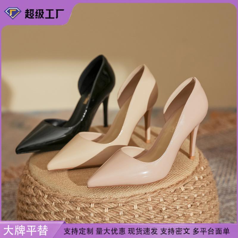 High heels women's stiletto high-end fashion shoes leather women's shoes single shoes 2025 spring women's Huizhou women's shoes spring women