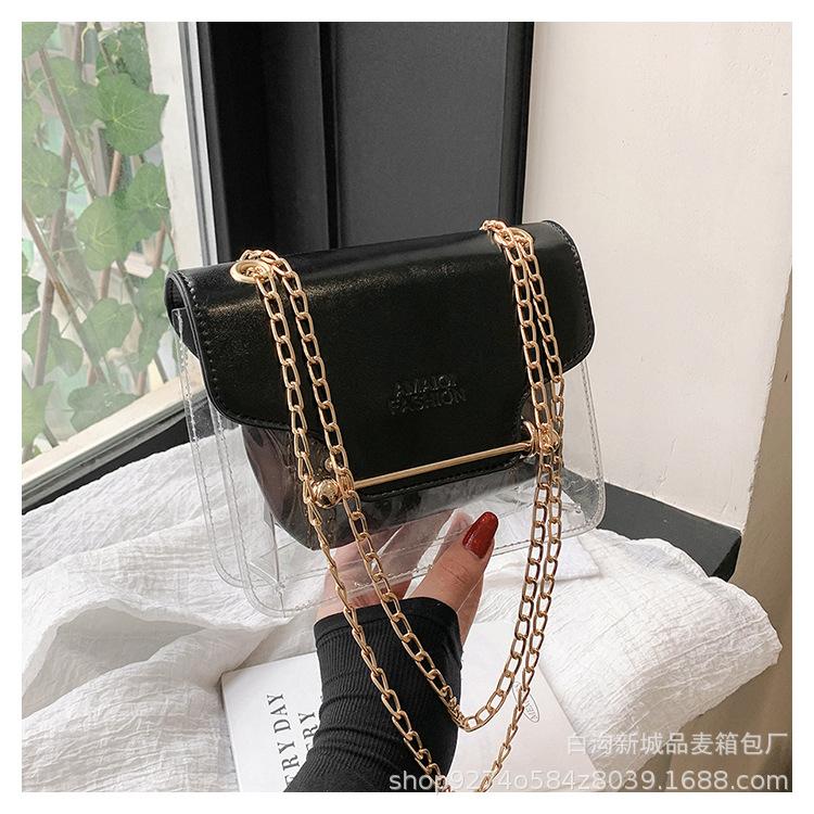 Popular small bag women 2025 new fashion messenger small bag chain bag transparent child and mother bag small square bag