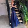 Women's Strapless Tube Top Maxi Dress Off Shoulder Patchwork Evening Dress Satin Bodycon Long Dress for Cocktail Party Wedding