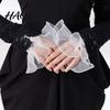 Romantic Style Clothing Accessories Detachable Ruffled Cuffs for Women, Elastic Layered Tulle Fake Cuffs, Decorative Formal Dress Sleeve Trims