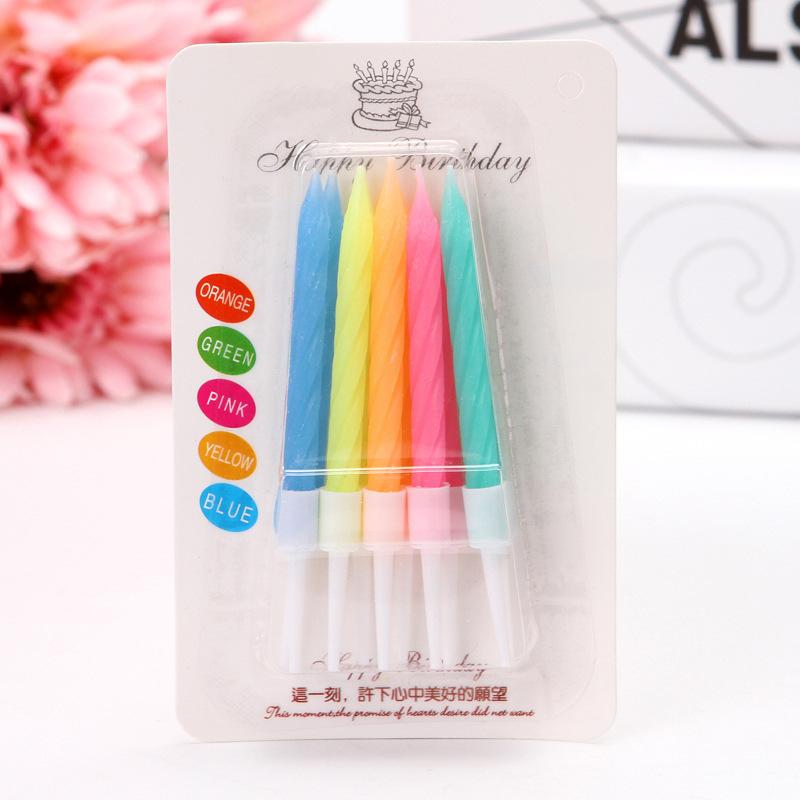 10pcs/Box Mini Threaded Style Decorative Holiday & Wedding Candles, For Dining Room, Proposal, Birthday, Graduation