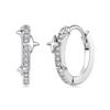 WOSTU Top Quality Star Huggie Earrings with 925 Silver Needle Wedding Zircon Hoop Earrings Hypoallergenic Party Daily Wear Gift
