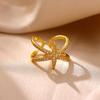 Geometric Knot Gold Color Rings For Women Wedding CZ Leaf Ring Punk Star Personalization Open Anillos Birthday Jewelry Her Gift