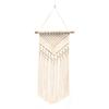 Bohemian Handwoven White Cotton Rope Tapestry - Retro Style Decorative Wall Hanging for Bedroom or Home