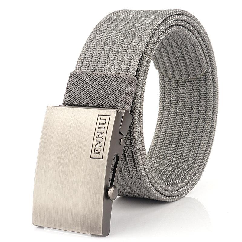 Taktischer Nylon-Gürtel für Herren Metallschnalle Verstellbare Gürtel Männlich Training Kampf Elastisches Canvas-Hüftband Hohe Qualität 120cm gray
