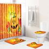 Halloween Shower Curtain Floor Mat Combination Four-Piece Set Bathroom Toilet Carpet Shower Room Mat Foot Mat