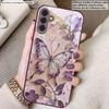 Eleganter rosa Schmetterling Für Samsung A01 02 A03 Core 04 05 A06 10 12 A13 14 5G 15 16 M02 12 Note 8 9 10 20 Glas Ultra Handyhülle