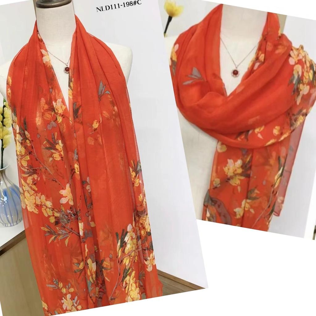 New Floral Bandanas Silk Scarf Women Headband Accessories Handkerchief Neckerchief Fashion Neck Scarfs Satin Ladies Foulard 2024