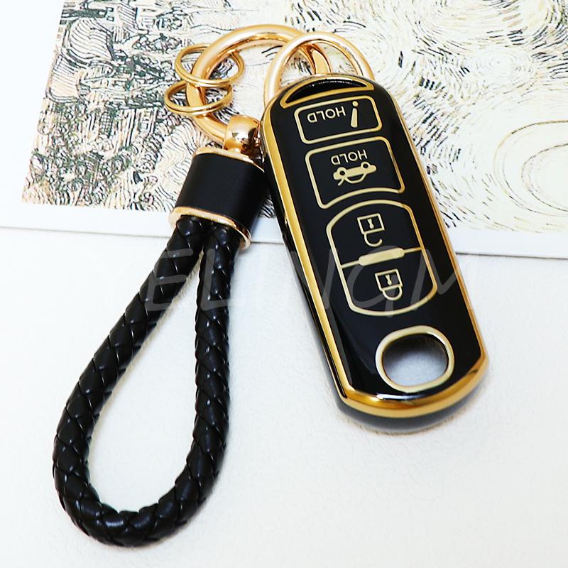 Key Cover Fob 4Buttons Tpu Car Case Shell Fob Holder For Mazda 2 3 5 6 Cx-3 Cx-5 Cx-7 Cx-9 Atenz Speed Miata Mx5 Axela Cx4