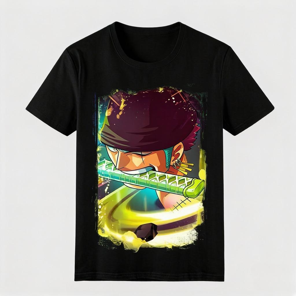 One Piece Printed Tshirt Zoros Cool Casual Comfortable and Highquality Cotton Parentchild Wear
