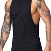 Men Summer Casual Vest O-Neck Sleeveless Letter Decoration Tank Tops Solid Color Fitness Tops with Wide Shoulder Straps Streetwear