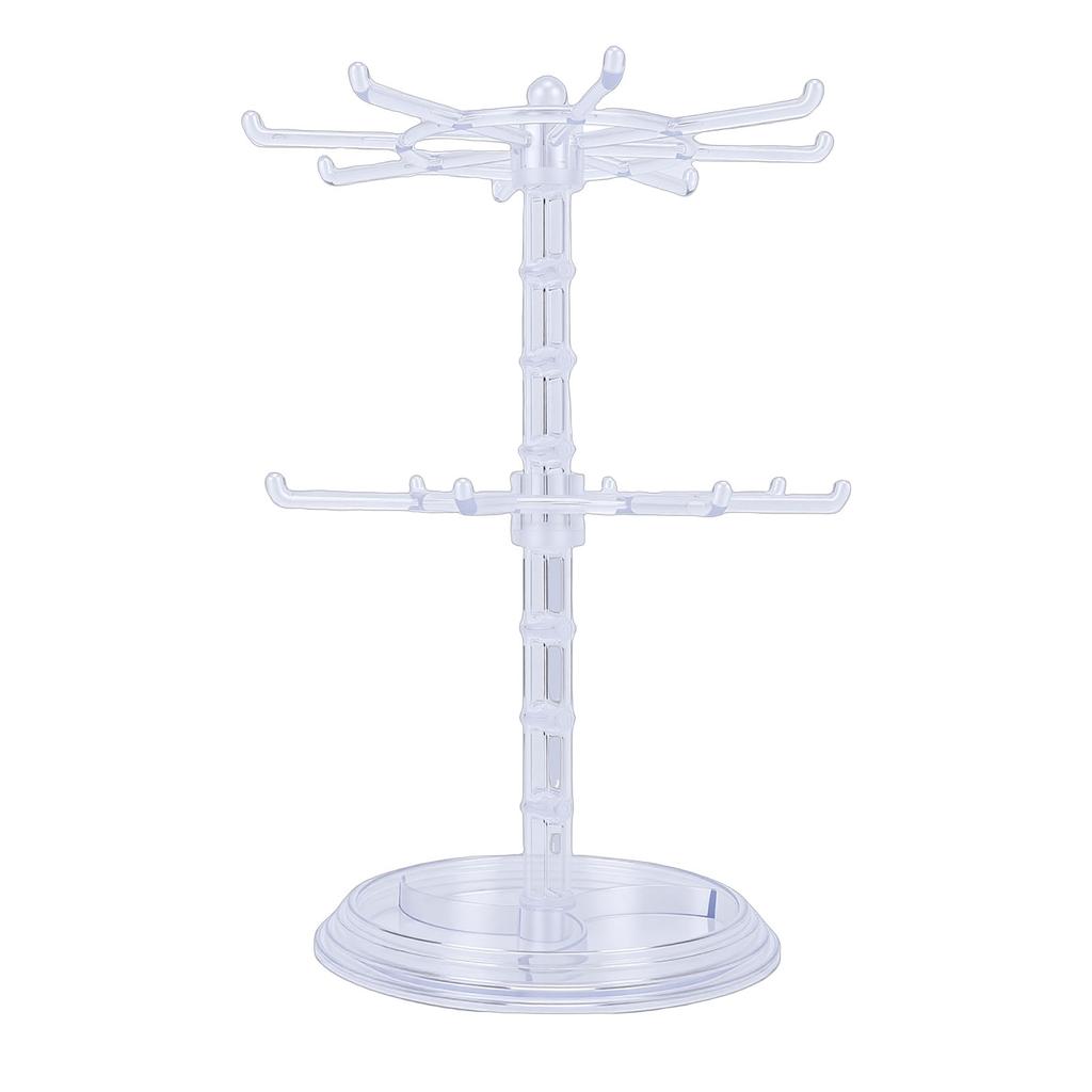 2 Tier Rotating Jewelry Display Stand Necklace Bracelet Ear s  s Watches Keychains Holder   Acrylic Jewelry  